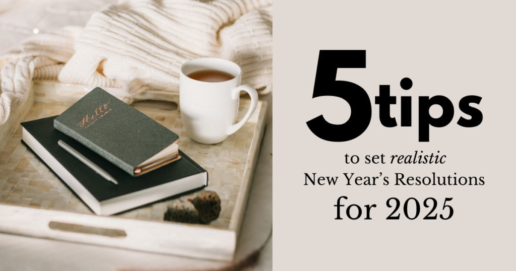 green journal and cup of coffee on cream tray