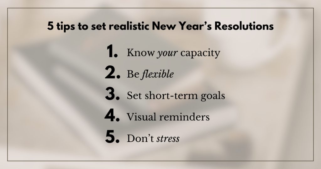 list of tips for setting Christian New Year's resolutions