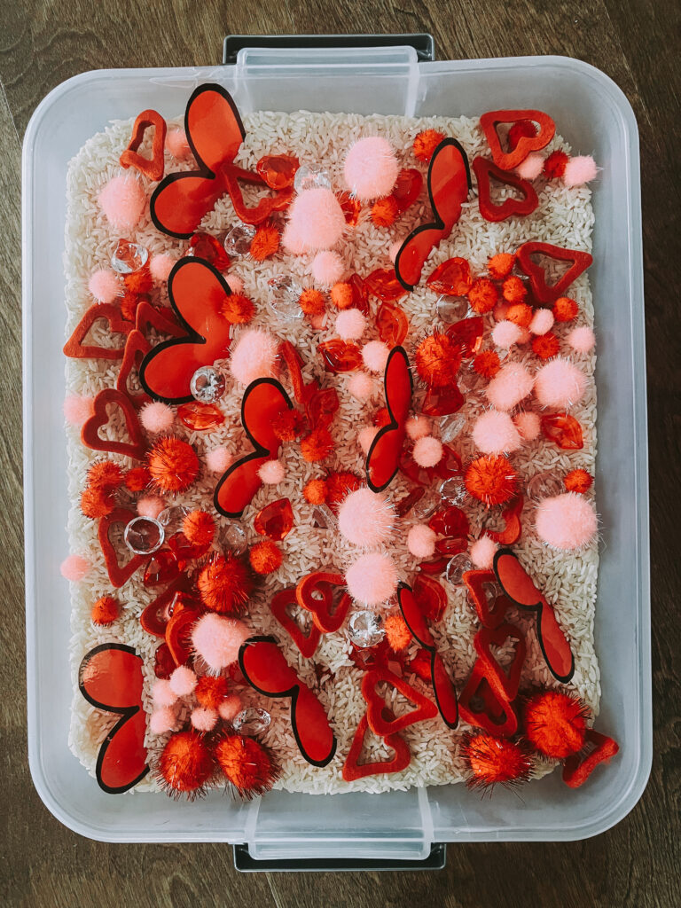 Valentine's Day Sensory Bin for toddlers