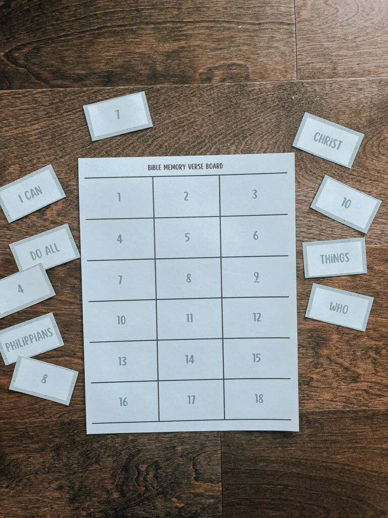simple memory verse game for kids