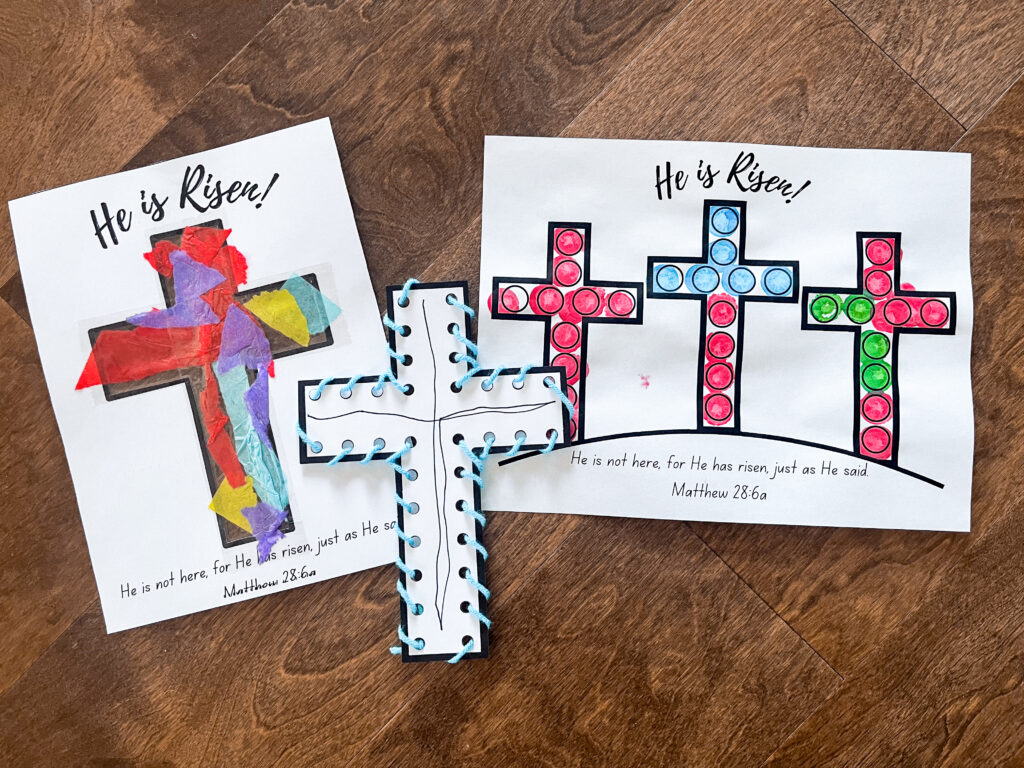 3 cross crafts for Easter Sunday School