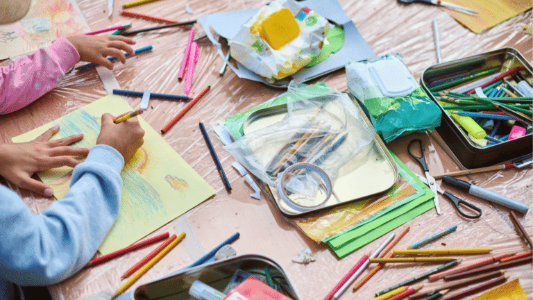 children doing crafts as a form of play based learning