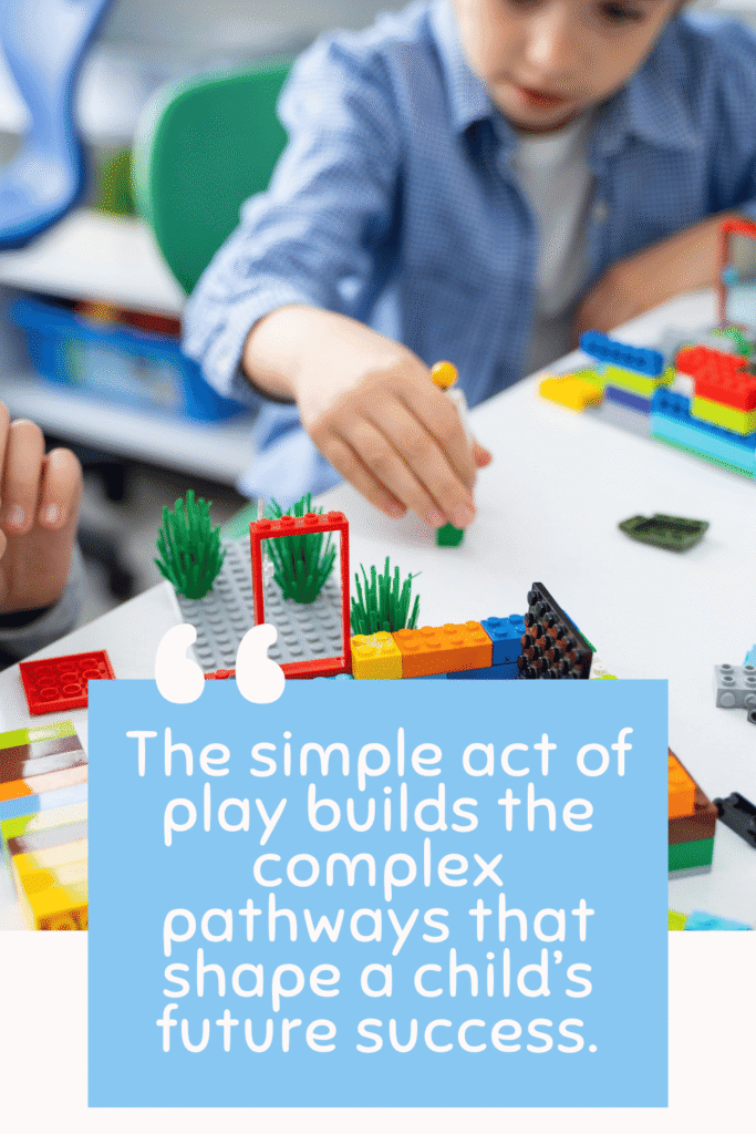 child building with legos as a form of play based learning