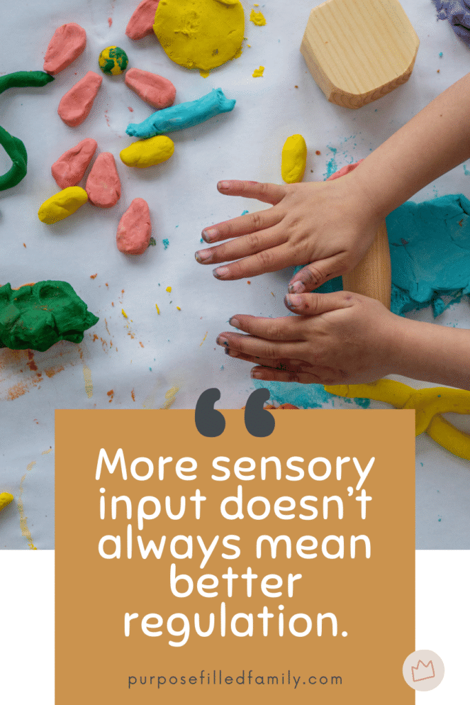 Quote graphic explaining that unstructured sensory input can worsen sensory seeking behavior and increase dysregulation.